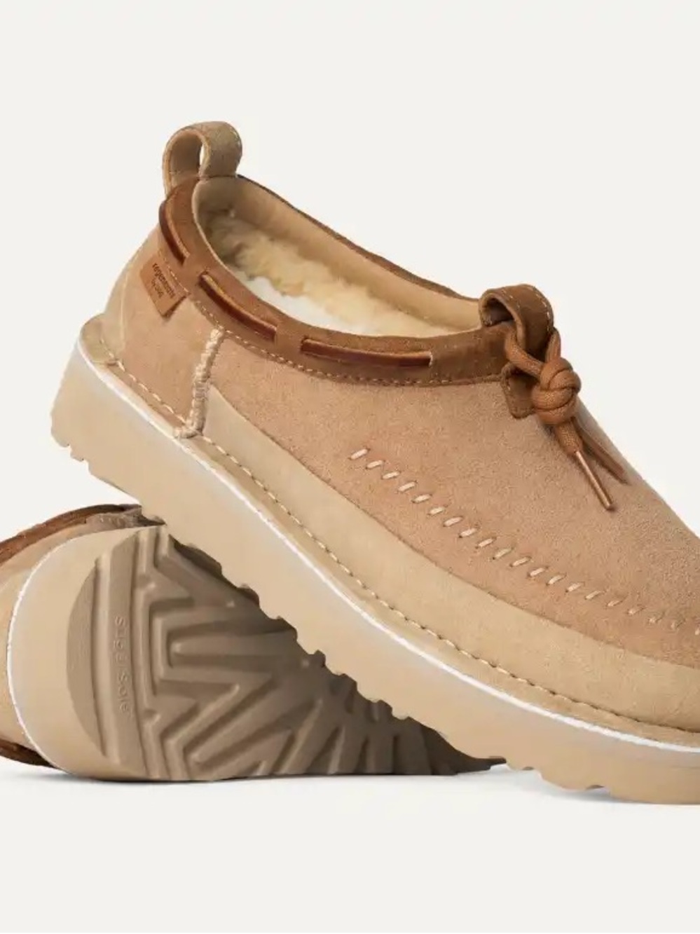 UGG Tasman Regenerated Chestnut Suede Slip-On Moccasin with Shearlin